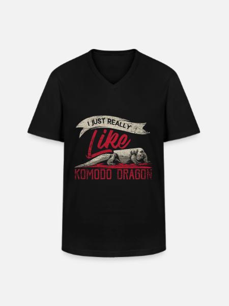 Komodo Dragon Gift - Men's V-Neck T-Shirt - black