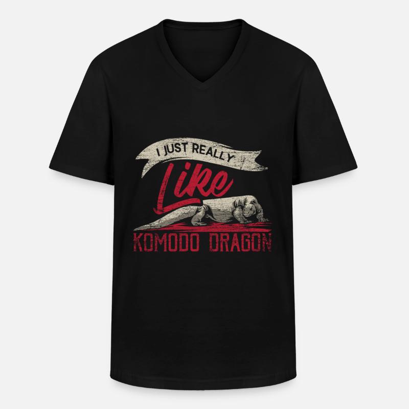 Komodo Dragon Geschenk - Männer-T-Shirt mit V-Ausschnitt - Schwarz