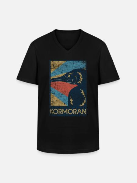 Kormoran Geschenk - Men's V-Neck T-Shirt - black