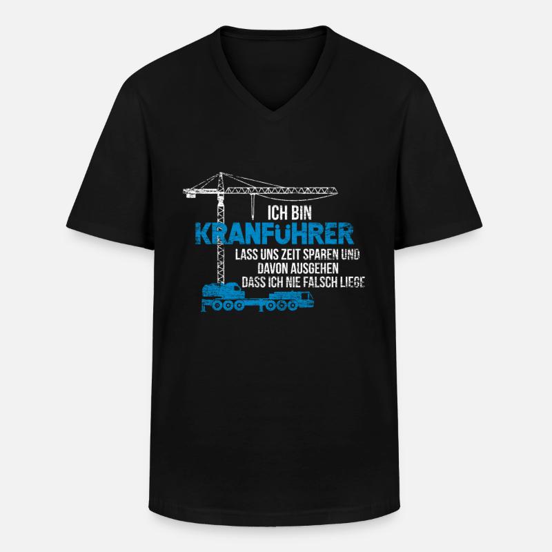 Crane operator gift - Men's V-Neck T-Shirt - black