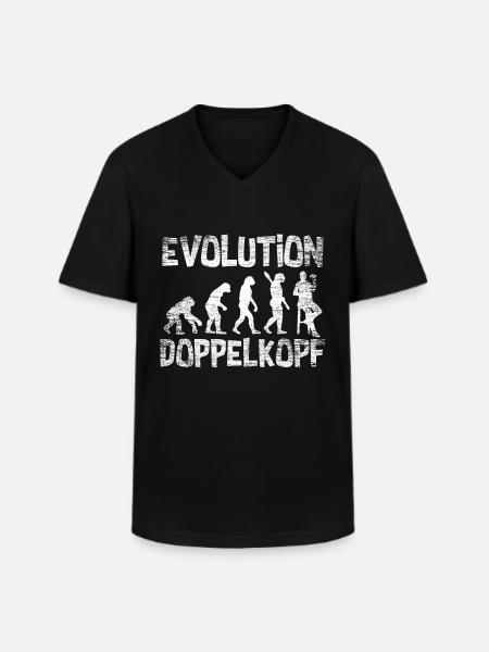Double head gift - Men's V-Neck T-Shirt - black