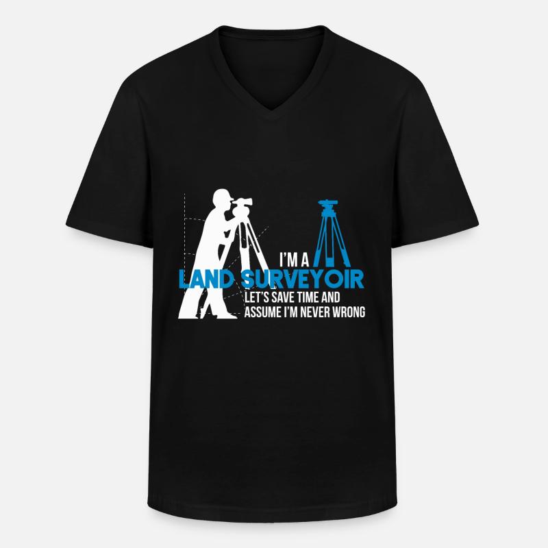 Landvermesser - Männer-T-Shirt mit V-Ausschnitt - Schwarz