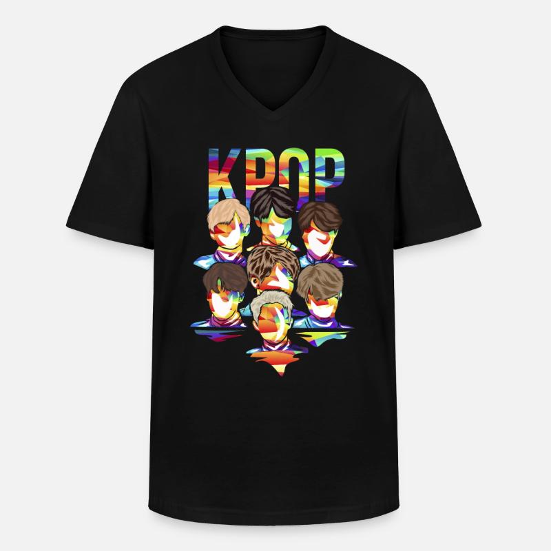 K-pop Boyband Geschenk - Männer-T-Shirt mit V-Ausschnitt - Schwarz