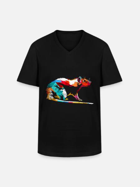 Rat gift - Men's V-Neck T-Shirt - black