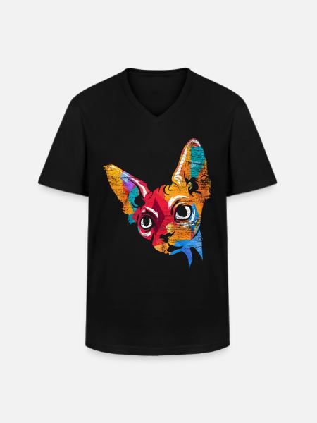 Sphynx gift - Men's V-Neck T-Shirt - black