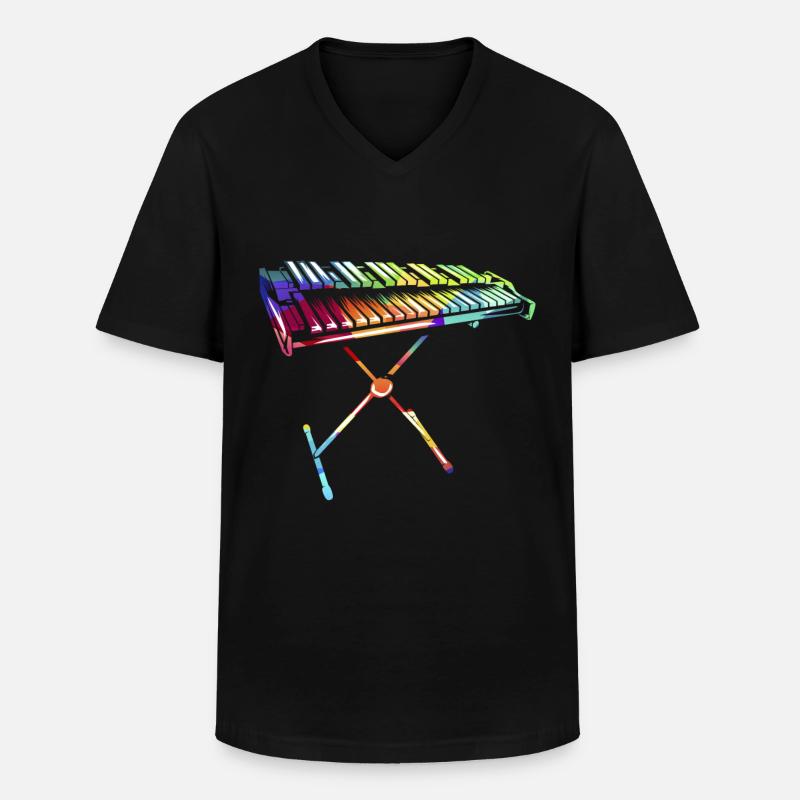 Xylophon - Männer-T-Shirt mit V-Ausschnitt - Schwarz