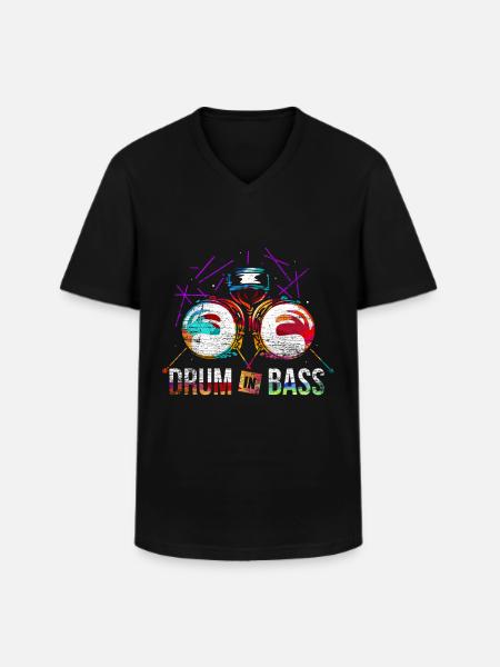 Drum n Bass Gift - Men's V-Neck T-Shirt - black