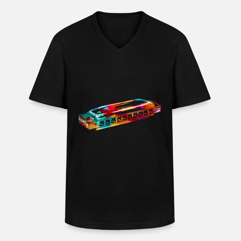Harmonica gift - Men's V-Neck T-Shirt - black