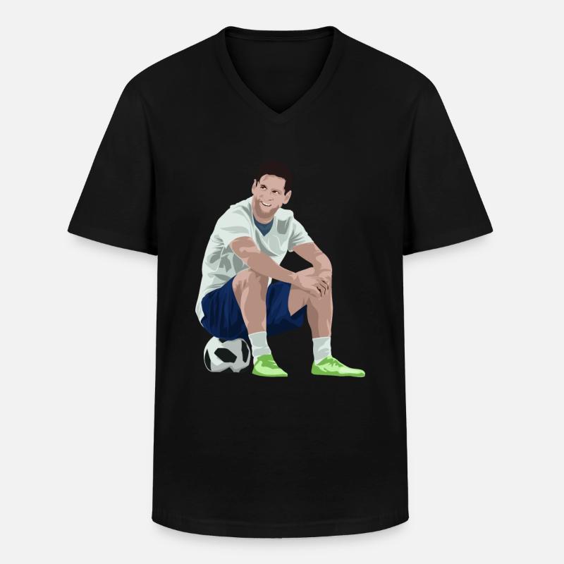 Sitzfussball - Männer-T-Shirt mit V-Ausschnitt - Schwarz