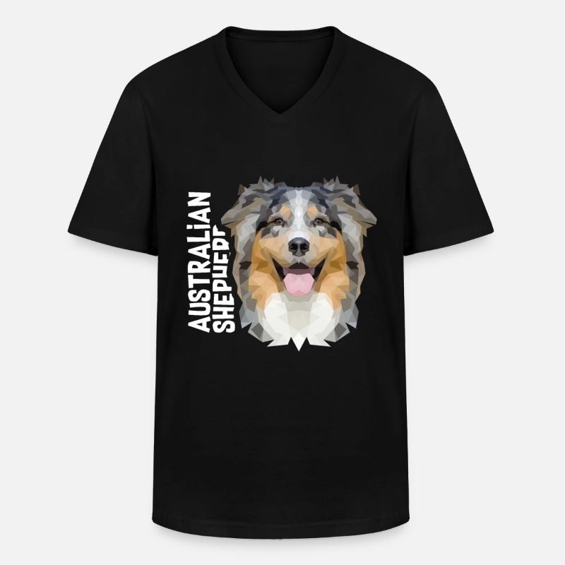Australian Shepherd - Männer-T-Shirt mit V-Ausschnitt - Schwarz