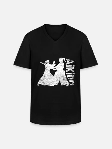 Aikido Fighter Gift - Men's V-Neck T-Shirt - black