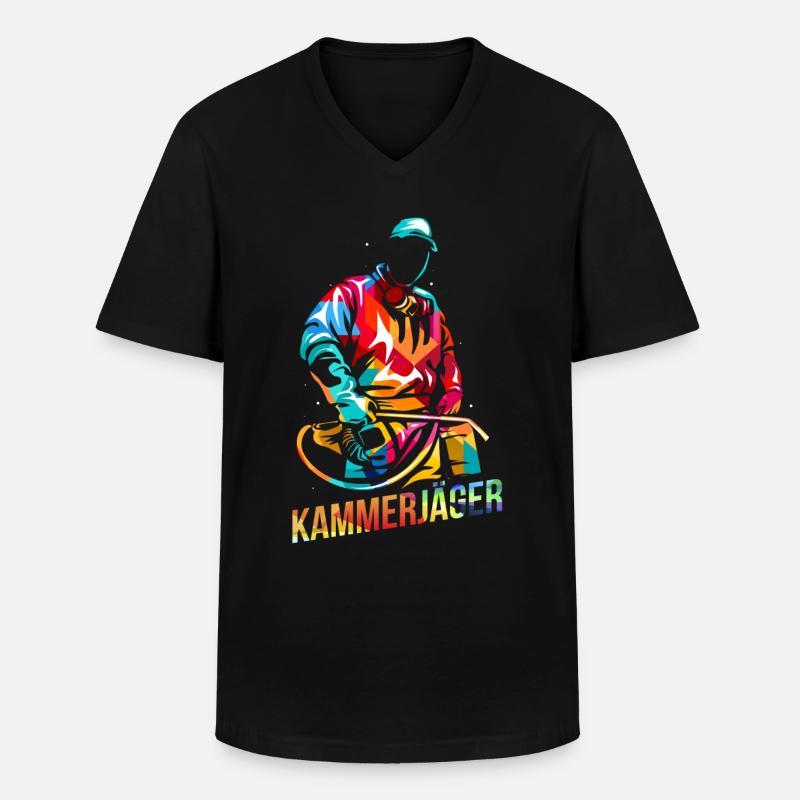 Kammerjäger - Männer-T-Shirt mit V-Ausschnitt - Schwarz
