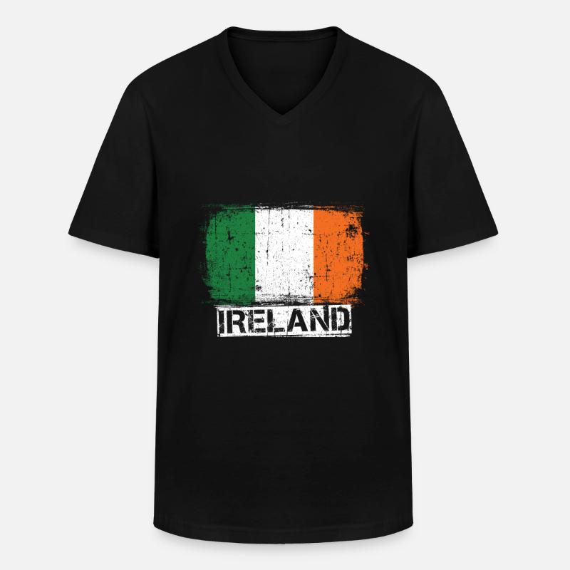 Irland - Männer-T-Shirt mit V-Ausschnitt - Schwarz