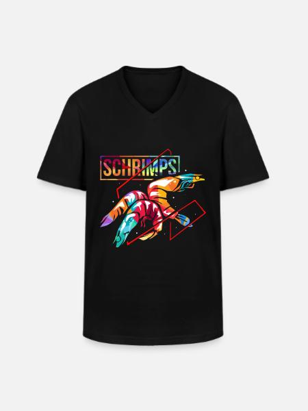 Shrimp gift - Men's V-Neck T-Shirt - black