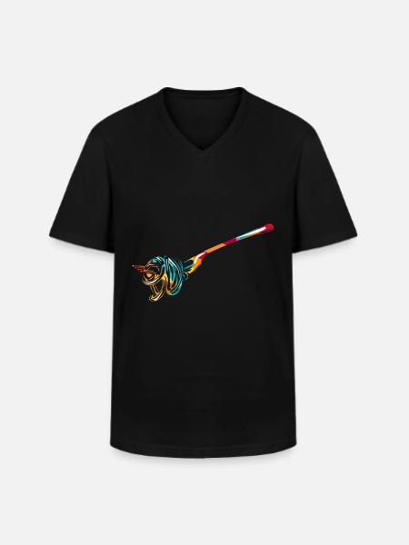 Spaghetti gift - Men's V-Neck T-Shirt - black