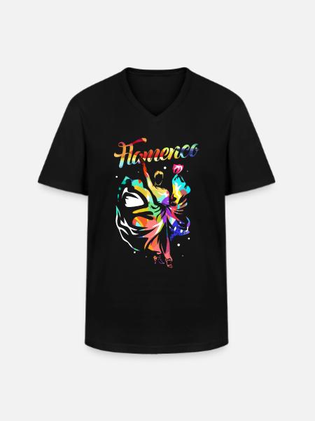 Flamenco Gift - Men's V-Neck T-Shirt - black