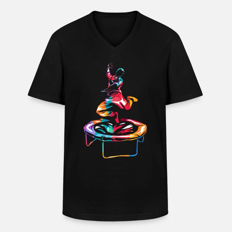 Trampolin - Männer-T-Shirt mit V-Ausschnitt - Schwarz
