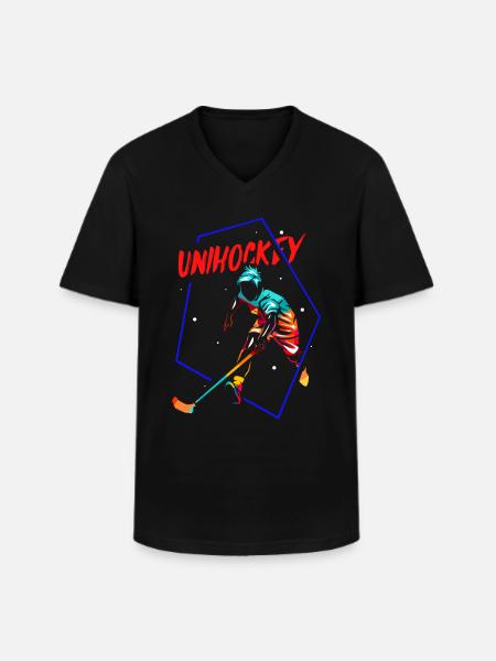 Floorball Floorball - T-shirt col V Homme - noir