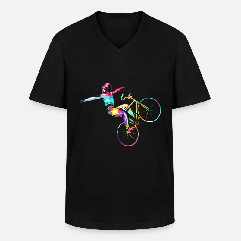 Kunstradfahren - Männer-T-Shirt mit V-Ausschnitt - Schwarz