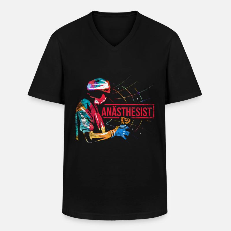 Anästhesist Geschenk - Männer-T-Shirt mit V-Ausschnitt - Schwarz