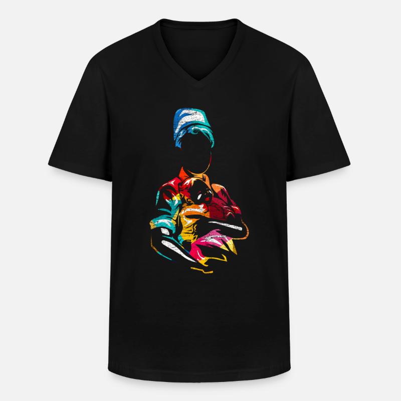 Hebamme - Männer-T-Shirt mit V-Ausschnitt - Schwarz