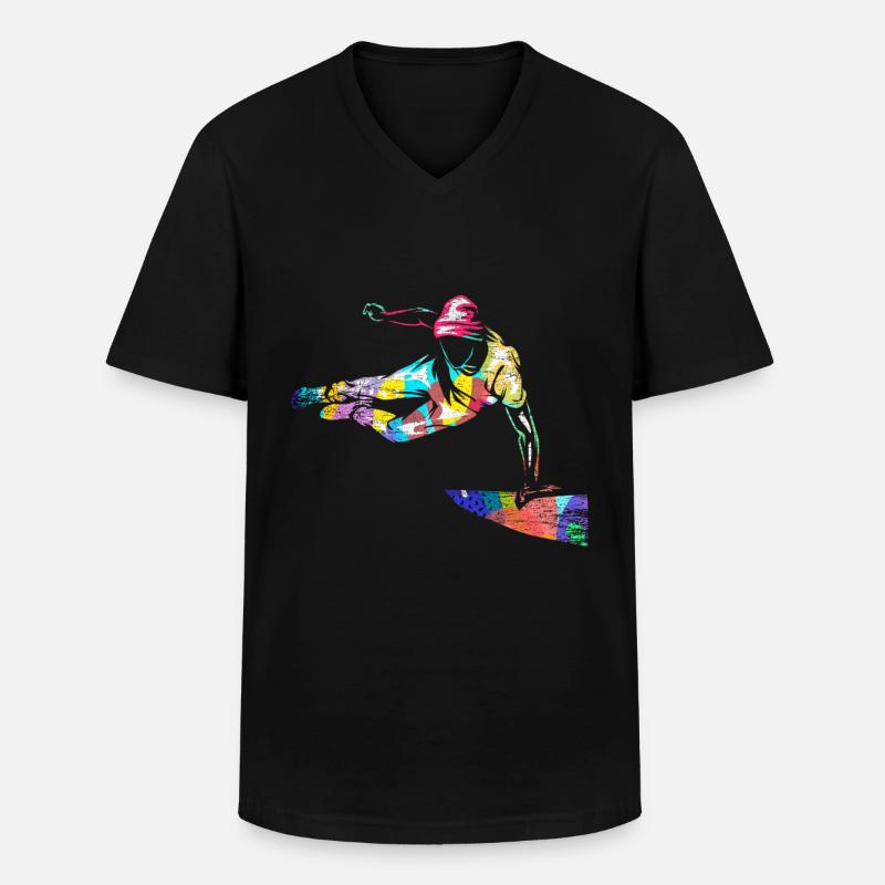 Parkour - Männer-T-Shirt mit V-Ausschnitt - Schwarz