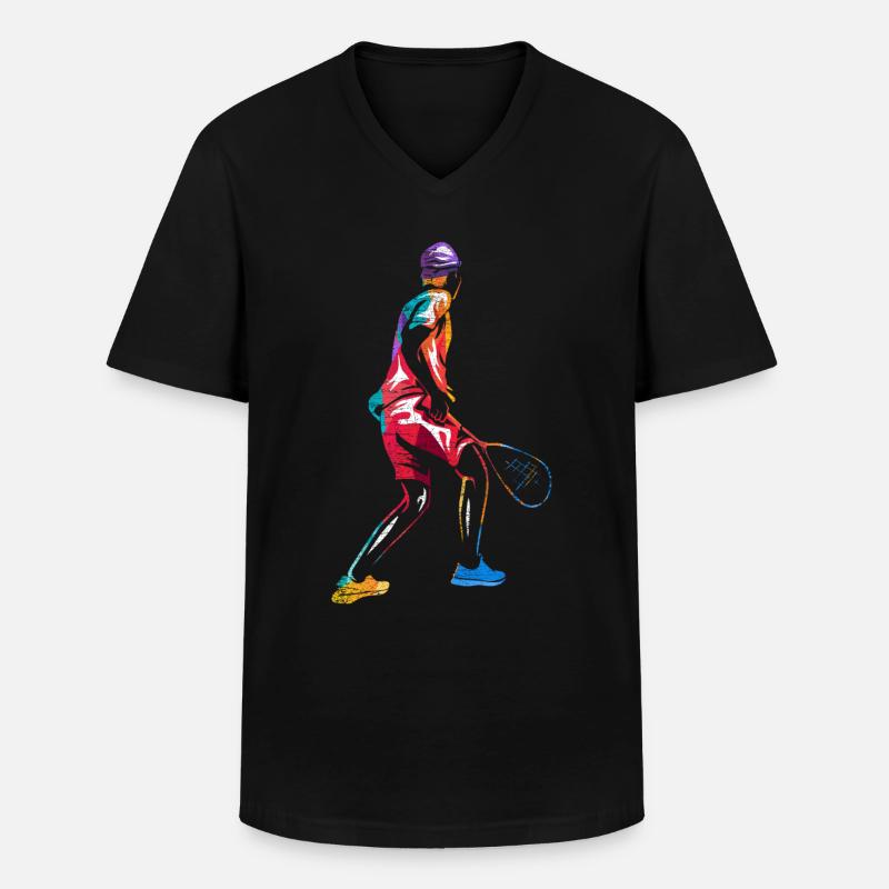 Squash - Männer-T-Shirt mit V-Ausschnitt - Schwarz