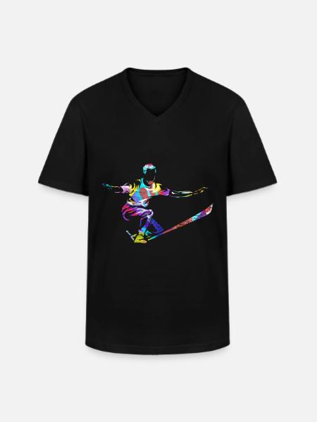Slackline - Men's V-Neck T-Shirt - black