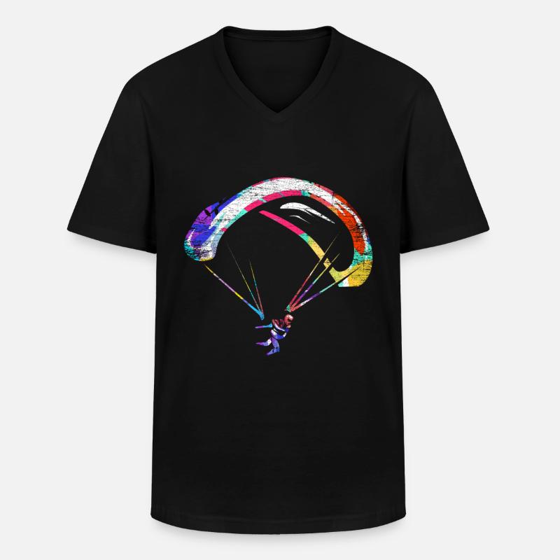 Gleitschirm Fliegen Geschenk - Männer-T-Shirt mit V-Ausschnitt - Schwarz