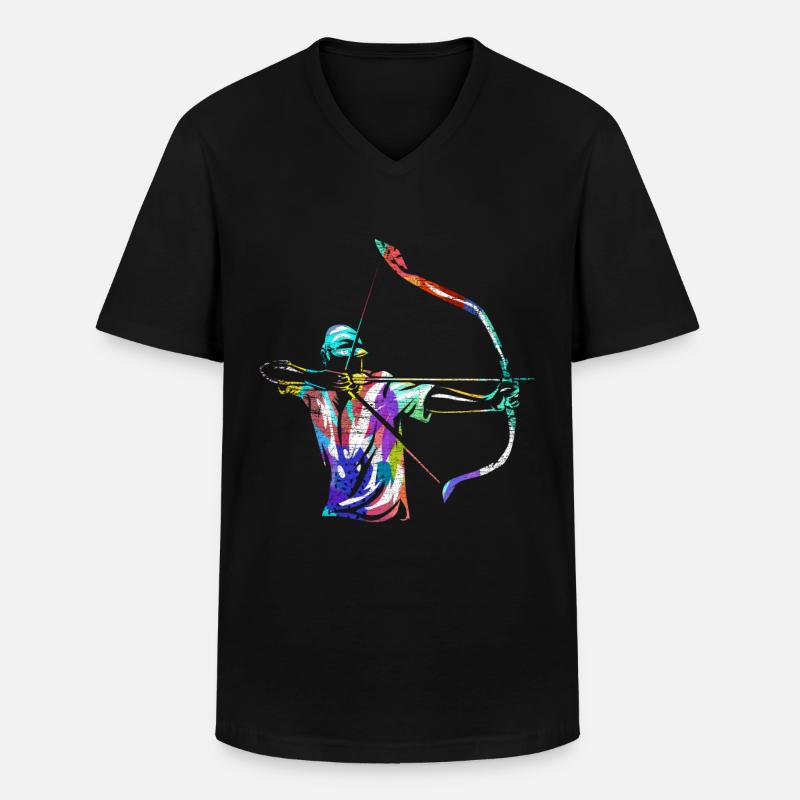 Bogenschießen Geschenk - Männer-T-Shirt mit V-Ausschnitt - Schwarz