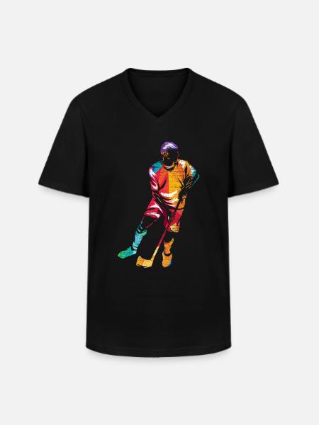Floorball Gift - Men's V-Neck T-Shirt - black