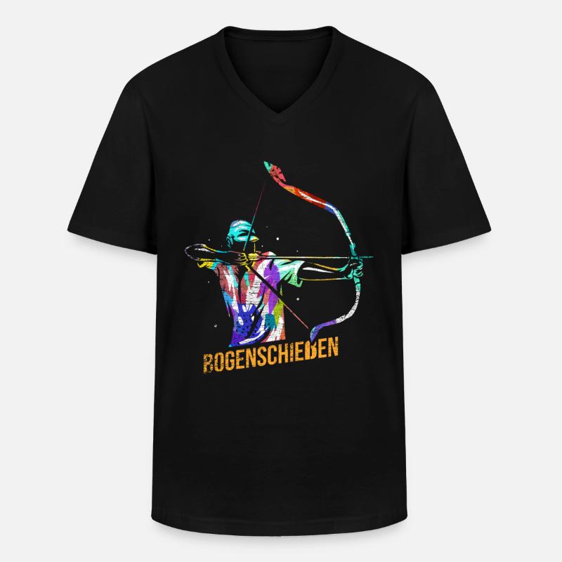 Bogenschießen Geschenk - Männer-T-Shirt mit V-Ausschnitt - Schwarz