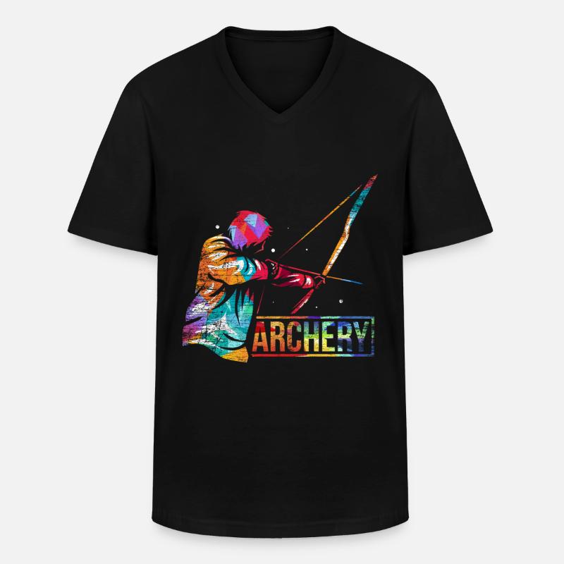 Bogenschießen Geschenk - Männer-T-Shirt mit V-Ausschnitt - Schwarz