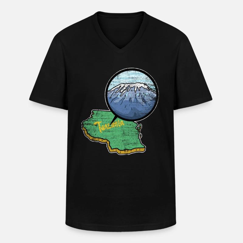 Kilimanjaro Berg Geschenk - Männer-T-Shirt mit V-Ausschnitt - Schwarz