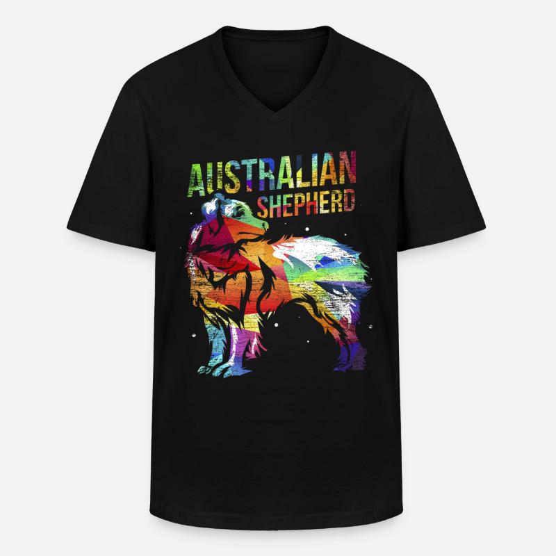 Australian Shepherd Geschenk - Männer-T-Shirt mit V-Ausschnitt - Schwarz