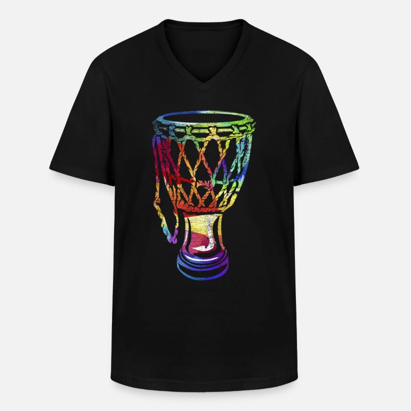 Djembe goblet drum gift - Men's V-Neck T-Shirt - black