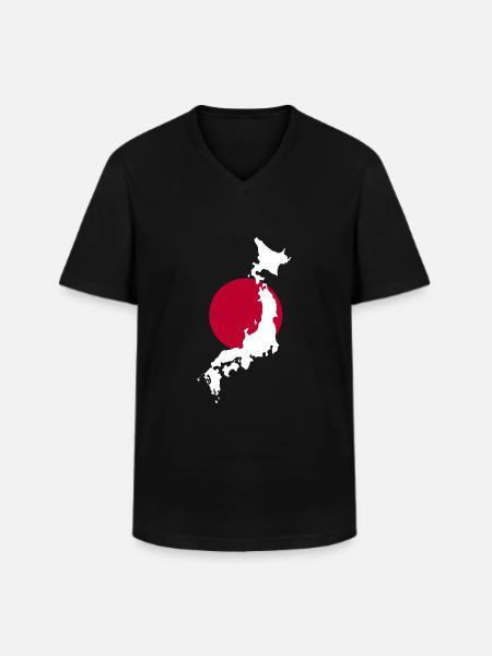 Japan map gift - Men's V-Neck T-Shirt - black