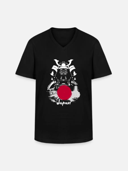 Japan Samurai - Men's V-Neck T-Shirt - black