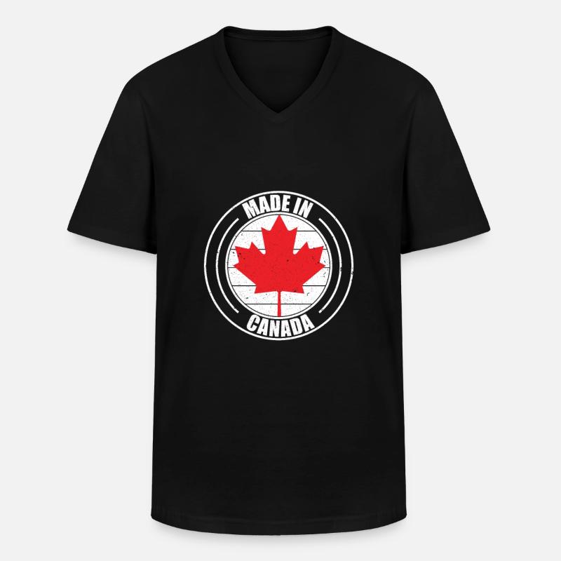 Kanada - Männer-T-Shirt mit V-Ausschnitt - Schwarz