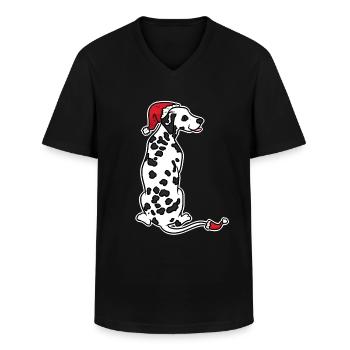 dalmatien - T-shirt col V Homme - noir - Devant - AI Model Male 178 dark (178cm)