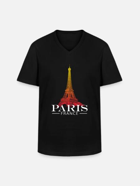 Paris Eiffel Tower - Men's V-Neck T-Shirt - black