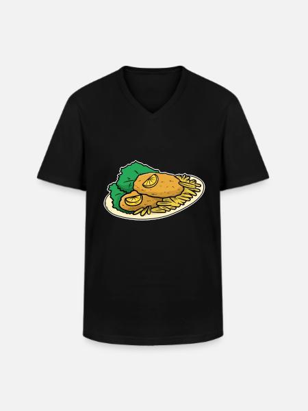 Schnitzel - Men's V-Neck T-Shirt - black