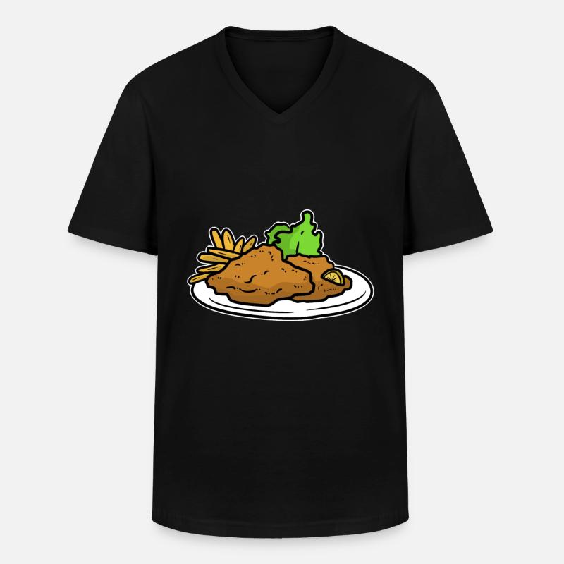 Wiener schnitzel - Männer-T-Shirt mit V-Ausschnitt - Schwarz