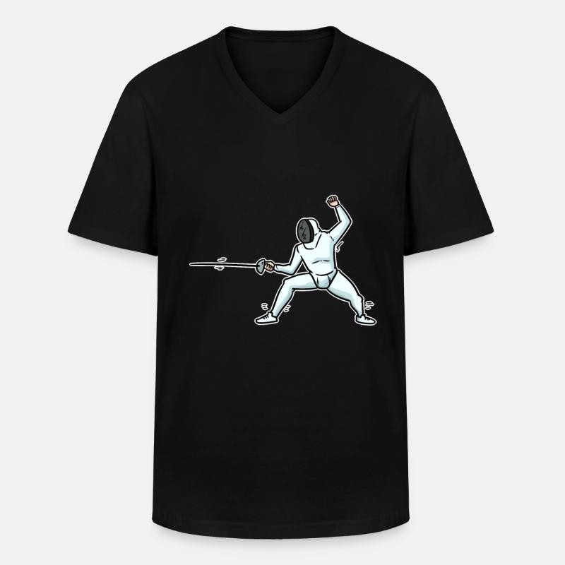 Fechten Geschenk - Männer-T-Shirt mit V-Ausschnitt - Schwarz