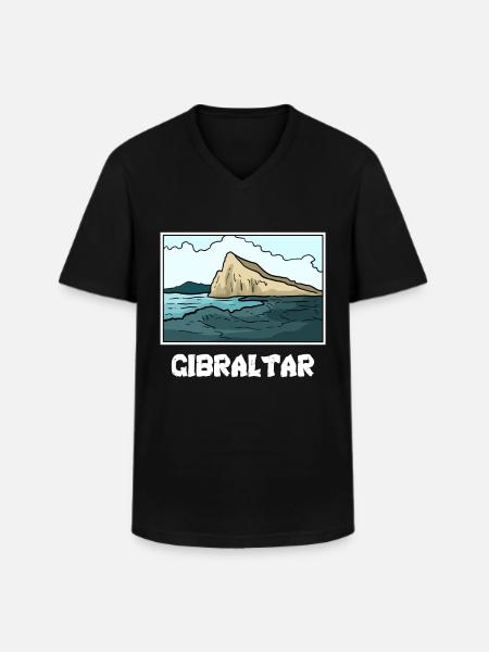 Gibraltar - Men's V-Neck T-Shirt - black