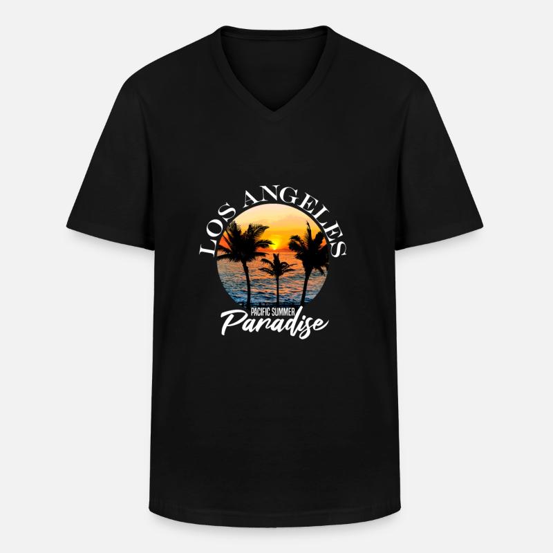 Los Angeles - Männer-T-Shirt mit V-Ausschnitt - Schwarz