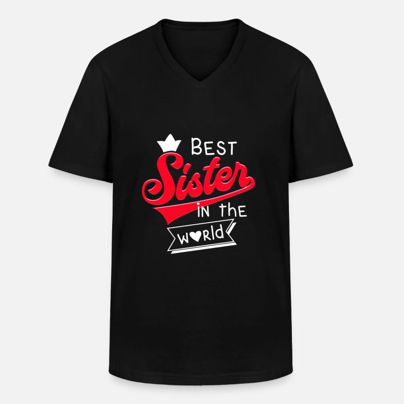 Schwester - Männer-T-Shirt mit V-Ausschnitt - Schwarz