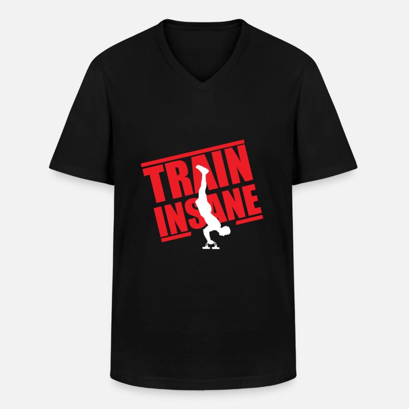 Calisthenics - Männer-T-Shirt mit V-Ausschnitt - Schwarz