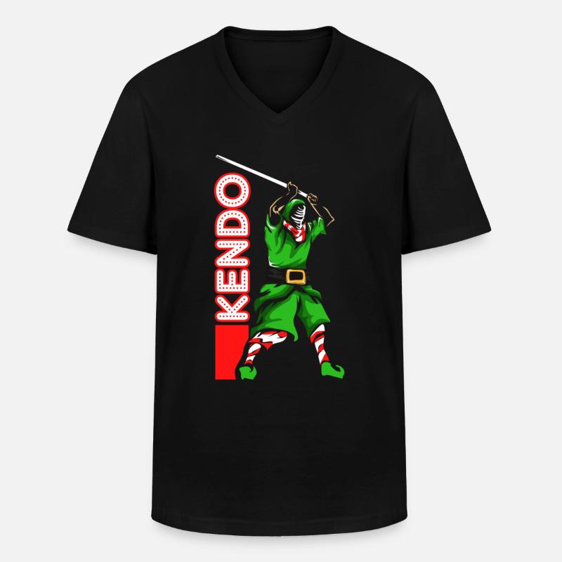 Kendo Weihnachten Geschenk - Männer-T-Shirt mit V-Ausschnitt - Schwarz
