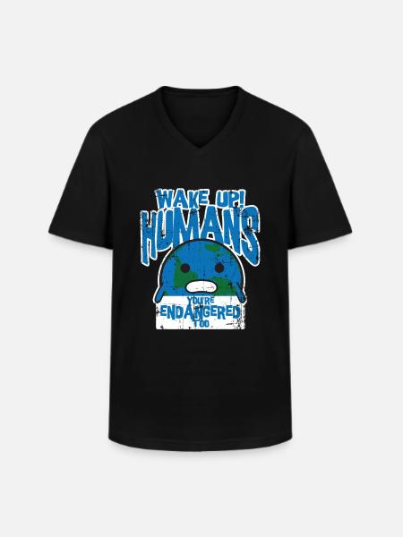 climate Change - Men's V-Neck T-Shirt - black